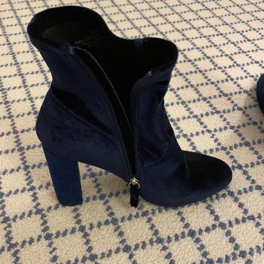 Navy Velvet Boots